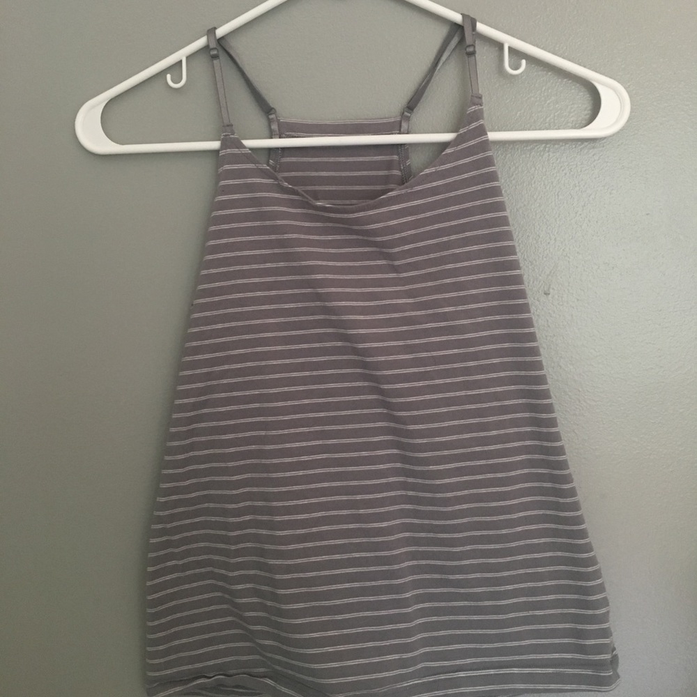 Grey and white striped tank top (s or m)